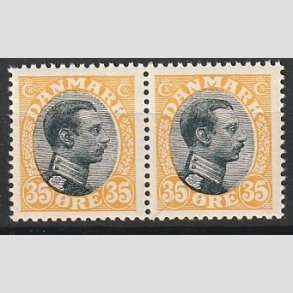 FRIMRKER DANMARK | 1918-20 - AFA 104 - Chr. X 35 re gul/sort i par - Postfrisk