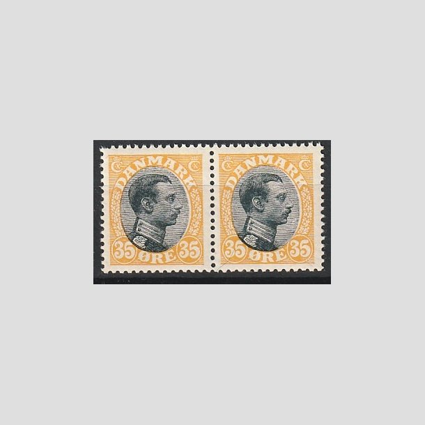 FRIMRKER DANMARK | 1918-20 - AFA 104 - Chr. X 35 re gul/sort i par - Postfrisk