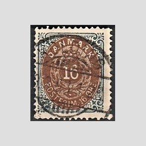 FRIM�RKER DANMARK | 1875 - AFA 27 - 16 �re gr�/brun - Lux Stemplet 