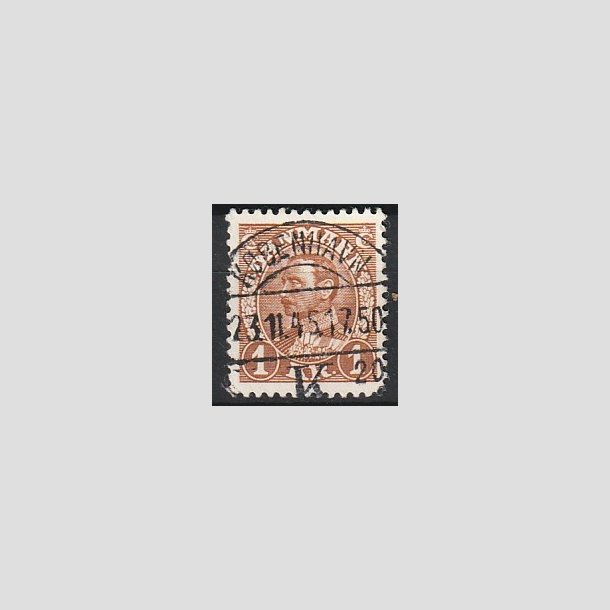 FRIMRKER DANMARK | 1934 - AFA 211 - Chr. X 1 Kr. brun - Lux Stemplet "KBENHAVN"