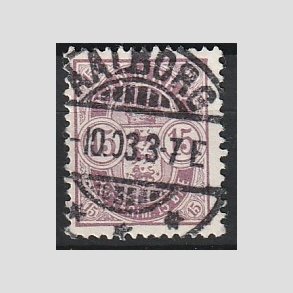 FRIM�RKER DANMARK | 1901-02 - AFA 38 - 15 �re gr�lilla - Lux Stemplet 
