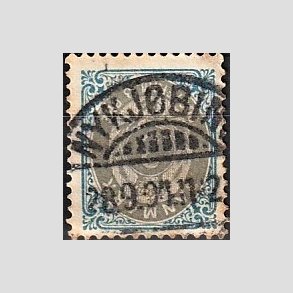 FRIM�RKER DANMARK | 1895 - AFA 22B - 3 �re bl�/gr� - Lux Stemplet 