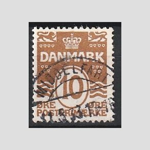 FRIM�RKER DANMARK | 1930 - AFA 185 - B�lgelinie 10 �re brun - Lux Stemplet 