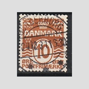 FRIM�RKER DANMARK | 1930 - AFA 185a - B�lgelinie 10 �re r�dbrun - Lux Stemplet 