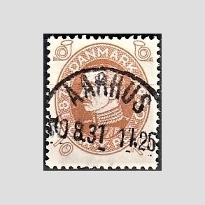 FRIMRKER DANMARK | 1930 - AFA 189 - Chr. X 60 r 10 re brun - Lux Stemplet Aarhus