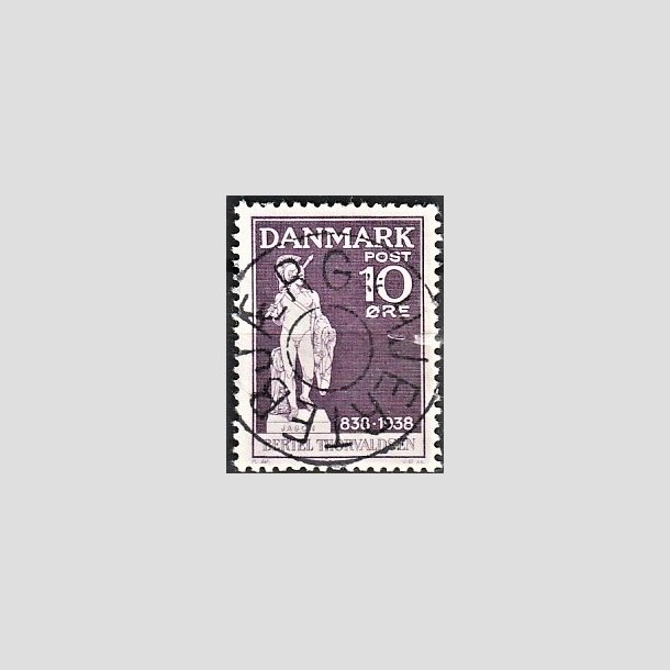 FRIMRKER DANMARK | 1938 - AFA 250 - Thorvaldsen 10 re violet - Lux Stemplet "HJERTEBJRG"