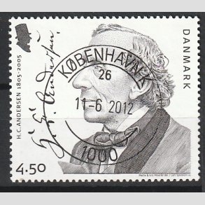 FRIM�RKER DANMARK | 2005 - AFA 1422 - H. C. Andersen - 4,50 Kr. portr�t - Pragt Stemplet
