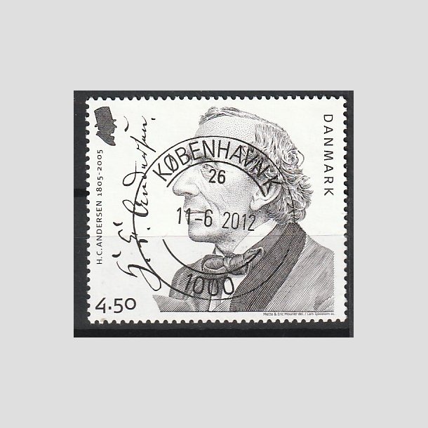 FRIMRKER DANMARK | 2005 - AFA 1422 - H. C. Andersen - 4,50 Kr. portrt - Pragt Stemplet