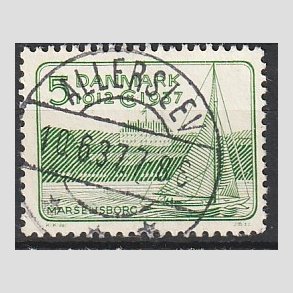 FRIM�RKER DANMARK | 1937 - AFA 239 - Chr. X 25 �re jubil�um 5 �re gr�n - Lux Stemplet Allerslev