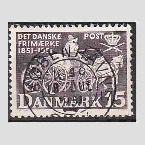 FRIM�RKER DANMARK | 1951 - AFA 331 - F�rste frim�rker 100 �r - 15 �re violet - Lux Stemplet