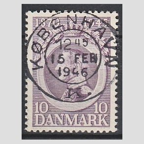 FRIM�RKER DANMARK | 1945 - AFA 290 - Chr. X 75 �r 10 �re violet - Pragt Stemplet 