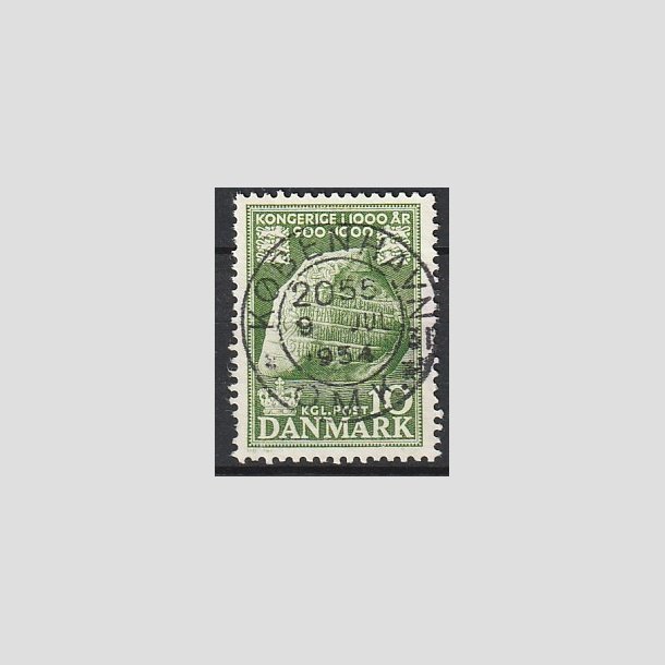 FRIMRKER DANMARK | 1953-56 - AFA 346 - Kongeriget 1000 r - 10 re grn - Pragt Stemplet "KBENHAVN"
