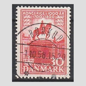 FRIM�RKER DANMARK | 1953-56 - AFA 354 - Kongeriget 1000 �r - 30 �re r�d - Pragt Stemplet