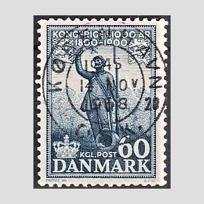 FRIM�RKER DANMARK | 1953-56 - AFA 355 - Kongeriget 1000 �r - 60 �re bl� - Pragt Stemplet 