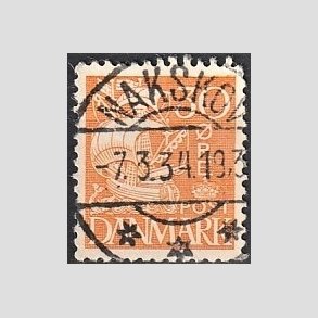 FRIM�RKER DANMARK | 1933 - AFA 206 - Karavel 30 �re orangegul Type I - Lux Stemplet