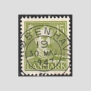 FRIMRKER DANMARK | 1942-44 - AFA 275 - Chr. X 15 re grn - Lux Stemplet 