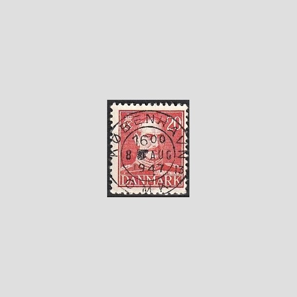 FRIMRKER DANMARK | 1942-44 - AFA 276 - Chr. X 20 re rd - Lux Stemplet