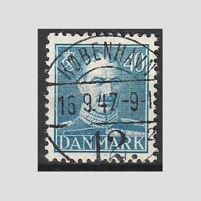 FRIMRKER DANMARK | 1942-44 - AFA 280 - Chr. X 40 re bl - Lux Stemplet