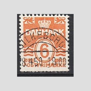 FRIM�RKER DANMARK | 1940 - AFA 254 - B�lgelinie 6 �re orangegul - Lux Stemplet 