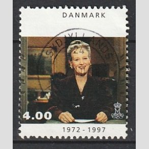 FRIM�RKER DANMARK | 1997 - AFA 1136 - 25 �rs jubil�um - 4,00 Kr. flerfarvet - Pragt Stemplet