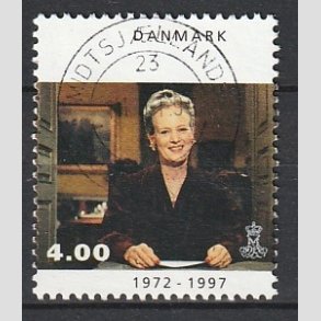 FRIM�RKER DANMARK | 1997 - AFA 1136 - 25 �rs jubil�um - 4,00 Kr. flerfarvet - Pragt Stemplet