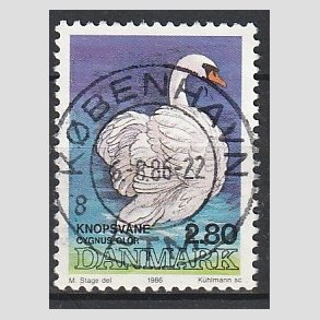 FRIM�RKER DANMARK | 1986 - AFA 866 - Danske fugle - 2,80 Kr. flerfarvet - Pragt Stemplet