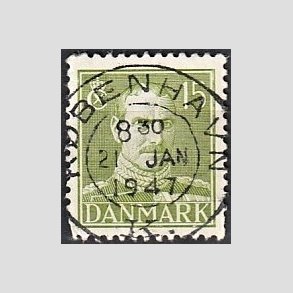 FRIMRKER DANMARK | 1942-44 - AFA 275 - Chr. X 15 re grn - Lux Stemplet 