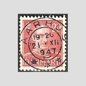 FRIMRKER DANMARK | 1942-44 - AFA 276 - Chr. X 20 re rd - Lux Stemplet