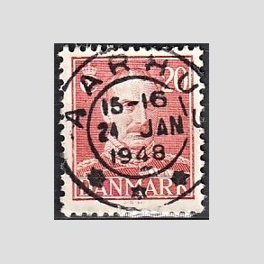FRIMRKER DANMARK | 1942-44 - AFA 276 - Chr. X 20 re rd - Lux Stemplet