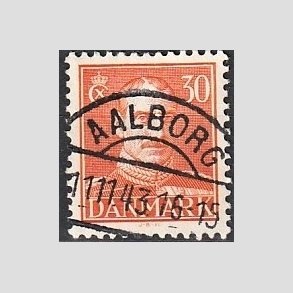 FRIMRKER DANMARK | 1942-44 - AFA 278 - Chr. X 30 re orange - Lux Stemplet
