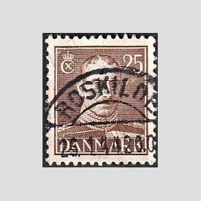 FRIMRKER DANMARK | 1942-44 - AFA 277 - Chr. X 25 re brun - Lux Stemplet 