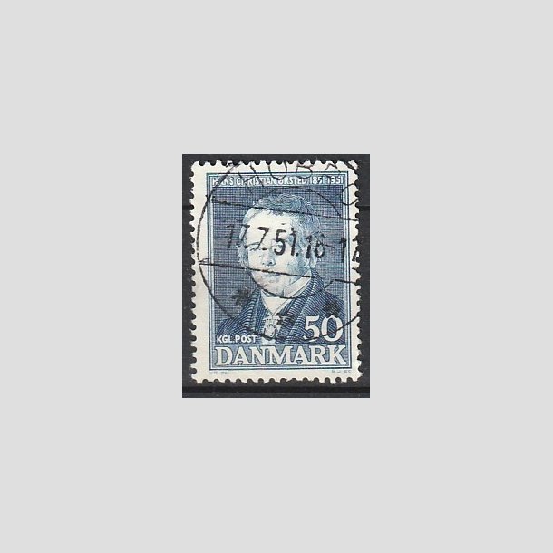 FRIMRKER DANMARK | 1951 - AFA 330 - Hans Christian rsted - 50 re bl - Lux Stemplet