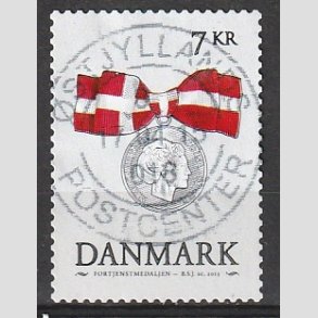 FRIM�RKER DANMARK | 2015 - AFA 1814 - Danske ordener - 7,00 Kr. flerfarvet - Pragt Stemplet