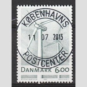 FRIM�RKER DANMARK | 2007 - AFA 1494 - Danske vindm�ller - 6,00 Kr. flerfarvet - Pragt Stemplet