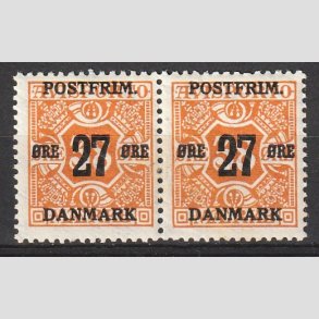 FRIMRKER DANMARK | 1918 - AFA 92 - 27 re/38 re orange i par - Postfrisk