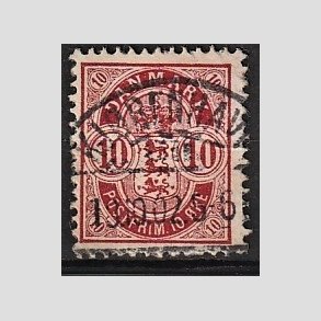 FRIM�RKER DANMARK | 1895 - AFA 35C - 10 �re r�d - Lux Stemplet 