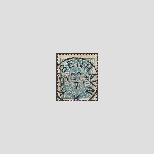 FRIMRKER DANMARK | 1884-85 - AFA 36 - 20 re bl - Lux Stemplet "KJBENHAVN"