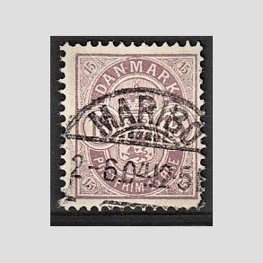 FRIM�RKER DANMARK | 1901-02 - AFA 38 - 15 �re gr�lilla - Pragt Stemplet 