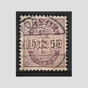 FRIM�RKER DANMARK | 1901-02 - AFA 38 - 15 �re gr�lilla - Lux Stemplet 