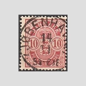 FRIM�RKER DANMARK | 1884-85 - AFA 35 - 10 �re r�d - Lux Stemplet 