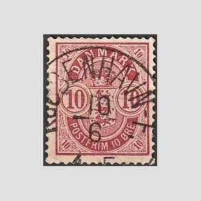 FRIM�RKER DANMARK | 1884-85 - AFA 35 - 10 �re r�d - Lux Stemplet 