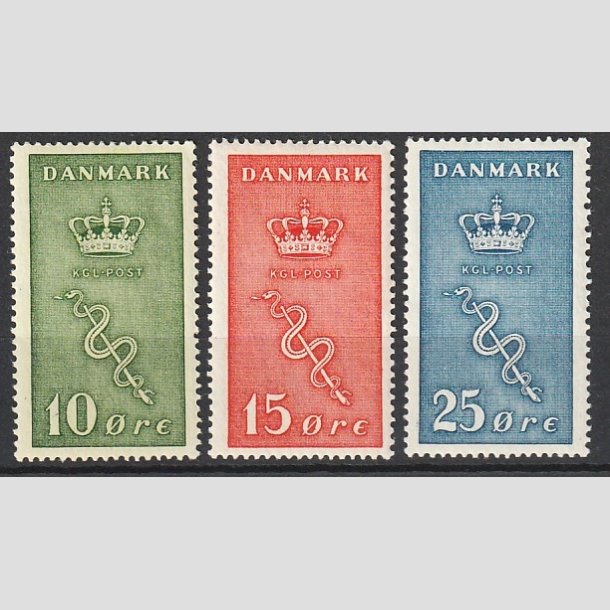 FRIMRKER DANMARK | 1929 - AFA 178,179,180 - 10+5,15+5,25+5 re Krftfrimrker i komplet st - Ubrugt