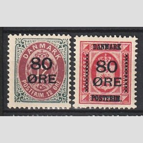 FRIMRKER DANMARK | 1915 - AFA 82,83 - 80 res Provisorier i st - Ubrugt