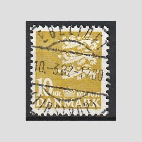 FRIMRKER DANMARK | 1976 - AFA 622 - Rigsvben 10 Kr. gul - Pragt Stemplet