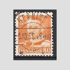 FRIMRKER DANMARK | 1952-53 - AFA 341 - Fr. IX 80 re orange - Lux Stemplet