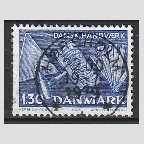 FRIM�RKER DANMARK | 1977 - AFA 643 - Dansk h�ndv�rk - 1,30 Kr. bl� - Pragt Stemplet H�rsholm