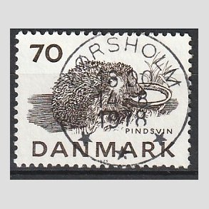 FRIM�RKER DANMARK | 1975 - AFA 602 - Truede dyr - 70 �re brun - Pragt Stemplet H�rsholm