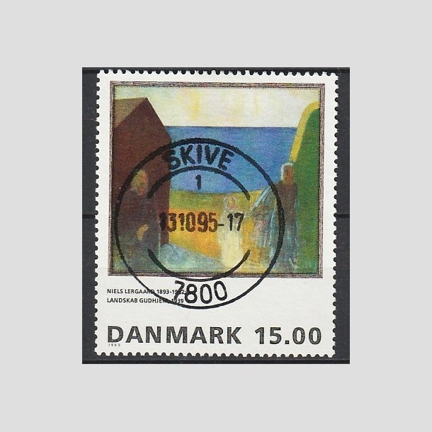 FRIMRKER DANMARK | 1995 - AFA 1100 - Niels Lergaard - 15,00 Kr. flerfarvet - Pragt Stemplet