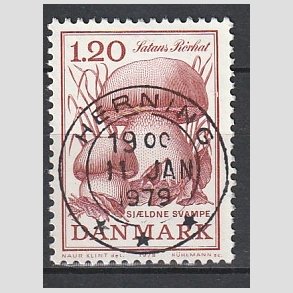 FRIM�RKER DANMARK | 1978 - AFA 670 - Sj�ldne svampe - 1,20 Kr. r�d - Pragt Stemplet