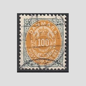 FRIM�RKER DANMARK | 1895 - AFA 31By - 100 �re gr�/gul - Stemplet